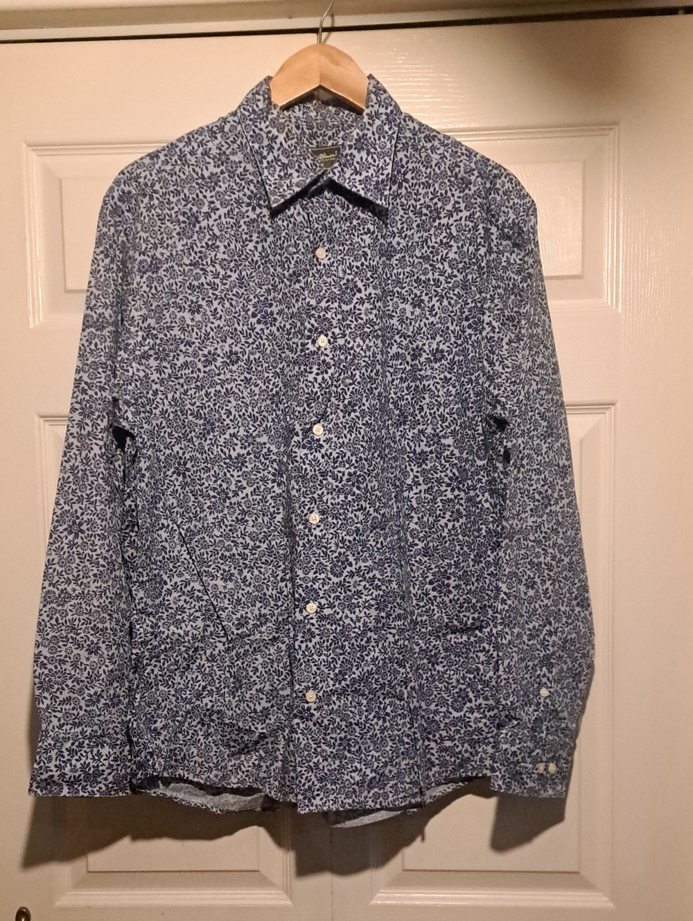 Eddie Bauer Blue Floral Lightweight Shirt Jacket